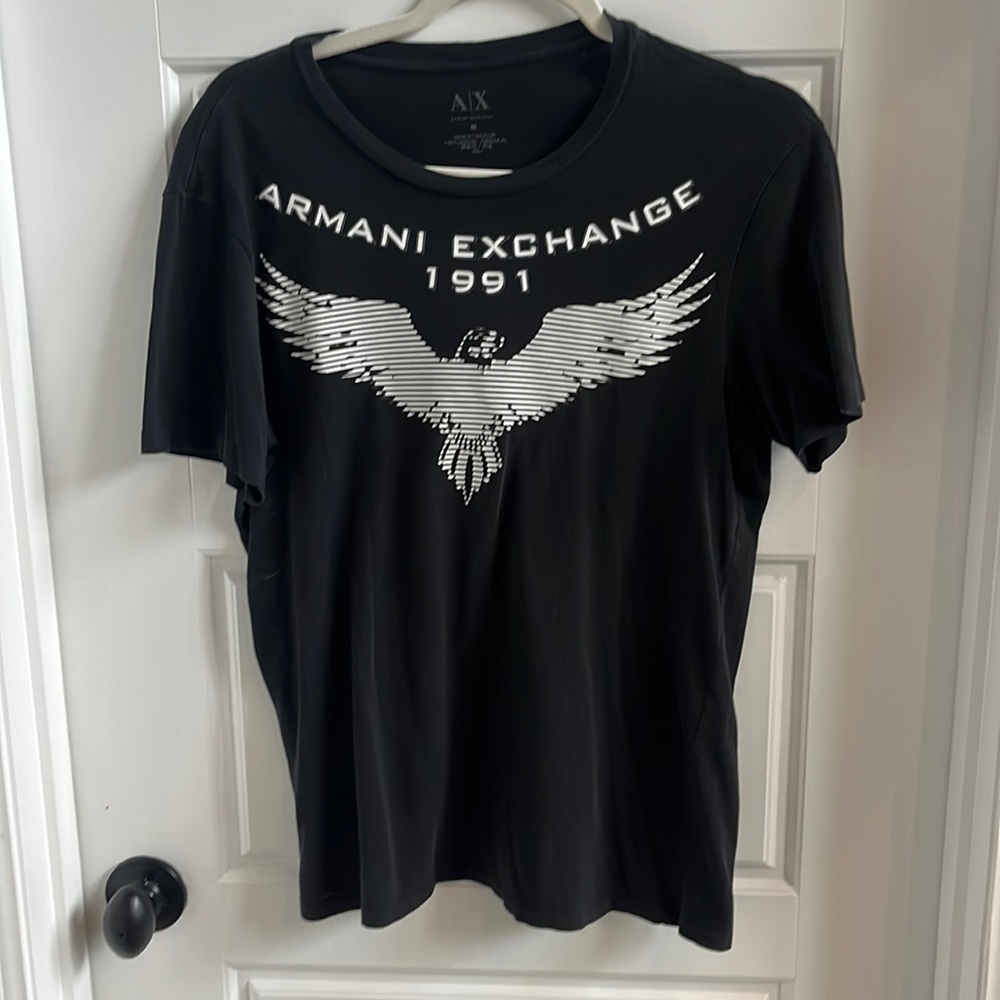 Armani exchange- used - medium- black -t shirt